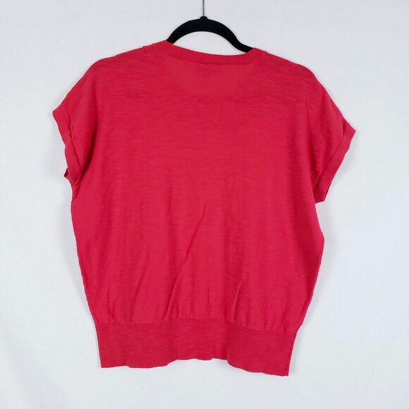 Loft Embroidered Lobster Sweater Tee Womens L Red Fisherman Coastal Nautical - Picture 4 of 10